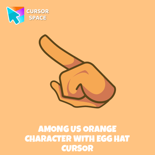 Among Us Orange Character with Egg Hat cursor